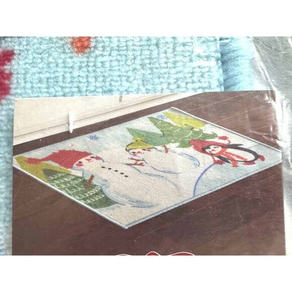 St. Nicholas Square Snowman Warm Wishes "Snowman Scenic" Christmas Rug - Picture 8 of 8